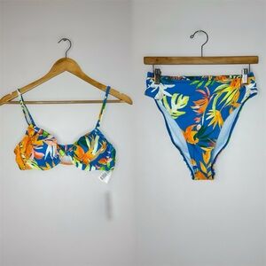 New CupShe Tropical Print Bikini Set Medium